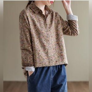 Bobbie Brooks Multicolor Floral Button-Down Shirt